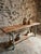 French industrial kitchen island or worktable consisting of original cast iron supports combined with solid oak shelves....