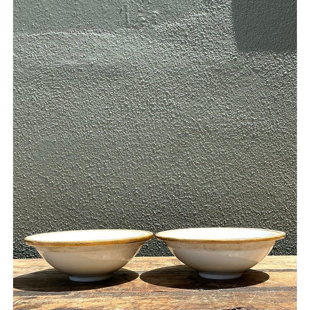 Vintage Asian Glazed Ceramic Bowls - A Pair For Sale - Image 11 of 12