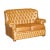 Small Wide Tan Leather Tufted Chesterfield Sofa with High Back For Sale - Image 18 of 18