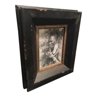 Dark Aged Frame with Photo For Sale