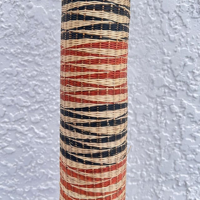 African Early 20th Century Tutsi Wedding Basket Vase Rwanda 47 inch For Sale - Image 3 of 8
