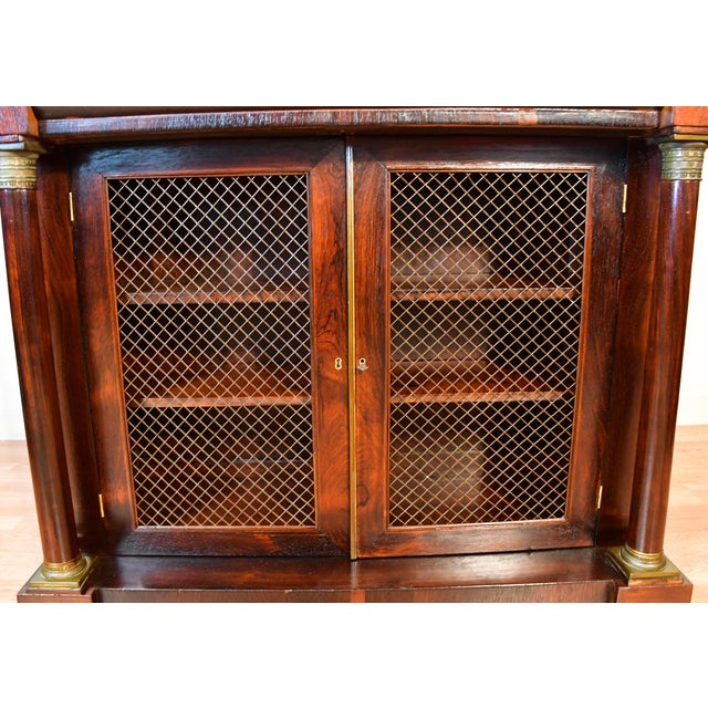 Wood 1870s Antique French Empire Revival Rosewood Bookcase / Cabinet For Sale - Image 7 of 17