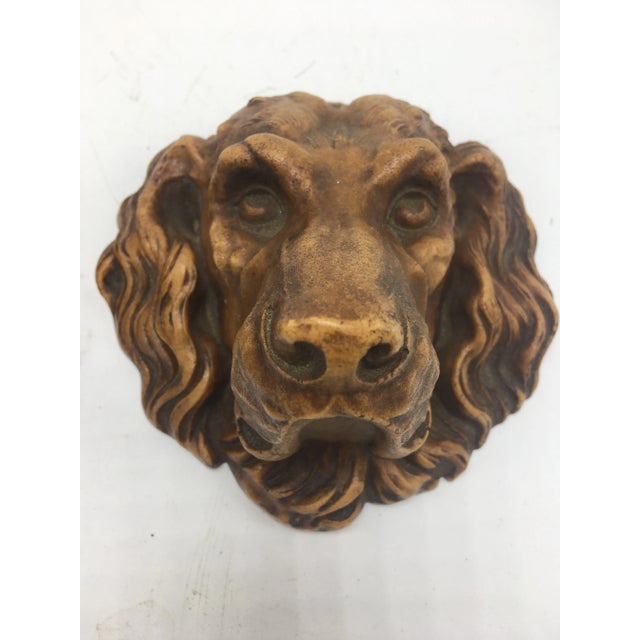 1970s Wood Dog Figures with Flat Backs, a Pair For Sale - Image 4 of 7