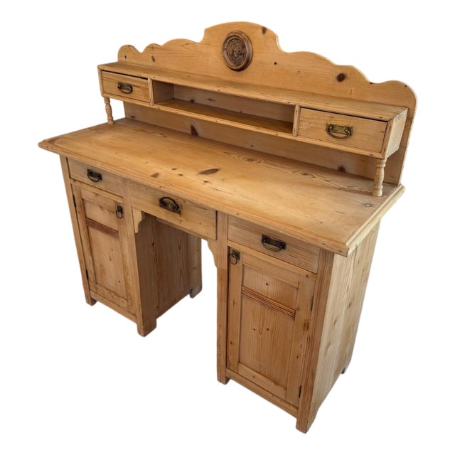 Rustic Art Nouveau Desk in Natural Wood, 1890s For Sale