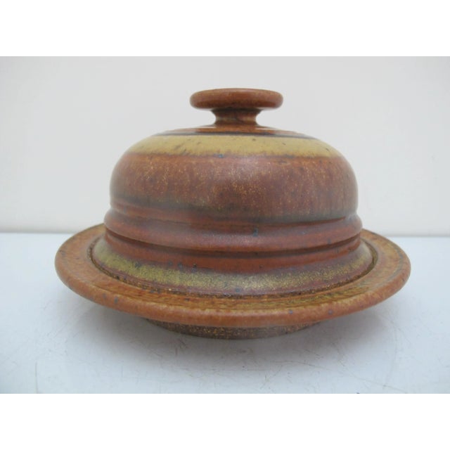 Wally Schwab Nw Studio Pottery Stoneware Small Round Serving Dish With Domed Lid For Sale - Image 4 of 9