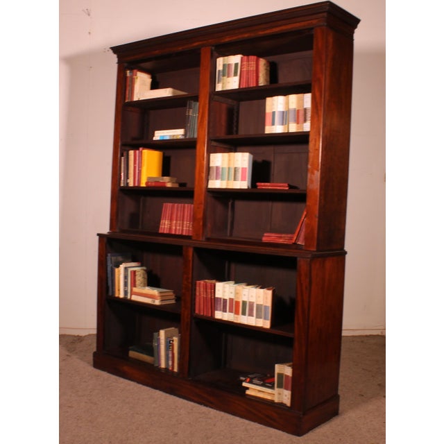 Large 18th Century Georgian Mahogany Open Bookcase For Sale - Image 11 of 12