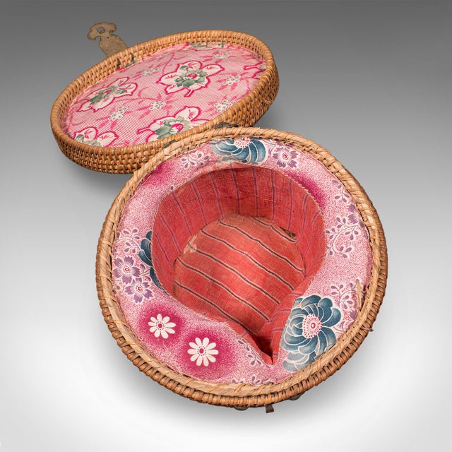 Antique Famille Rose Teapot, Oriental, Ceramic Chá Pot, Wicker Case, Circa 1920 For Sale - Image 9 of 12