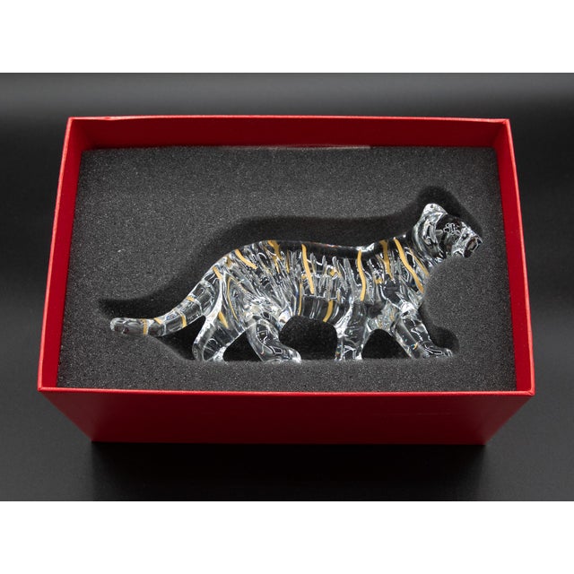 Glass Baccarat Crystal Zodiac Tiger 2022 Figurine by Allison Hawkes With Box For Sale - Image 7 of 7