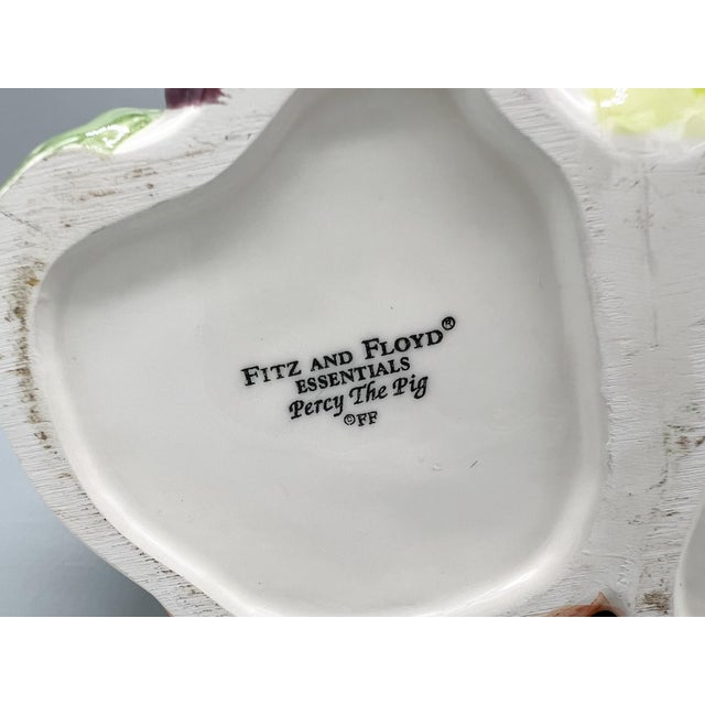 Fitz and Floyd “Percy the Pig” Ceramic Utensil Holder – Early 2000s Whimsical Kitchen Decor For Sale - Image 9 of 11