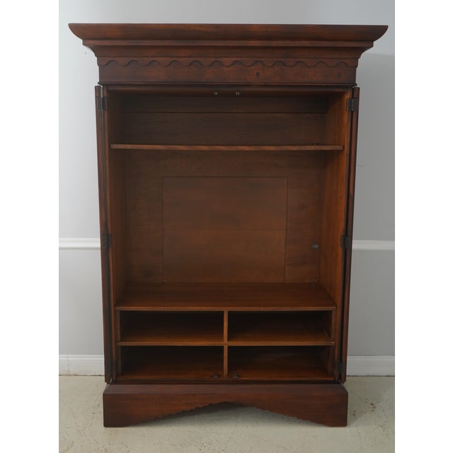 Traditional Rom Weber Burl Elm Walnut Armoire Cabinet For Sale - Image 3 of 14