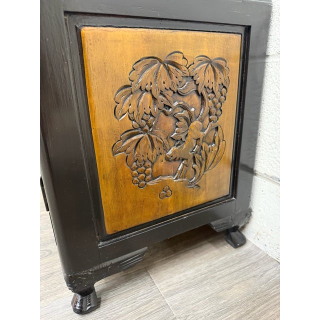 Vintage Asian Carved Cabinet With Hand Carved Motifs For Sale - Image 10 of 12