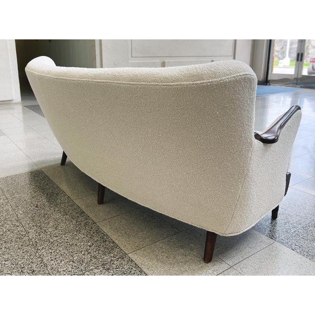 1940s Danish Modern Sofa by Alfred Christensen in Ivory Bouclé For Sale - Image 18 of 18
