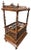 Elegant antique Victorian Canterbury-style walnut stand featuring richly figured burl veneer surfaces, beautifully turned...