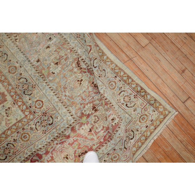 Ivory Zabihi Collection Antique Large Square Meshed Rug - 13'3" x 15'5" For Sale - Image 8 of 12