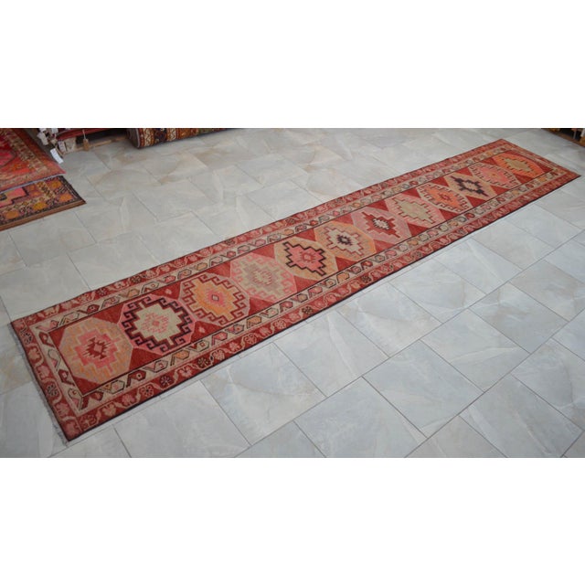 1970s Colorful Runner Kurdish Herki Hand-Knotted Rug For Sale - Image 6 of 12