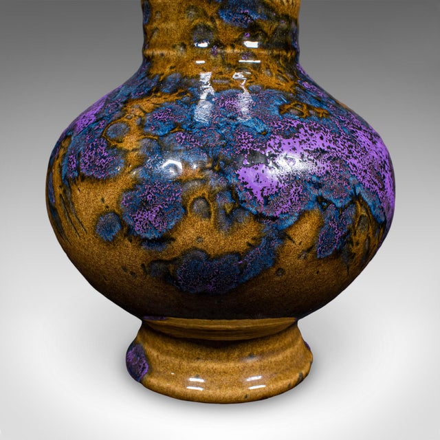 Purple Vintage Fat Lava Posy Vase, German, Glazed Ceramic, Flower Pot, Mid Century For Sale - Image 8 of 10