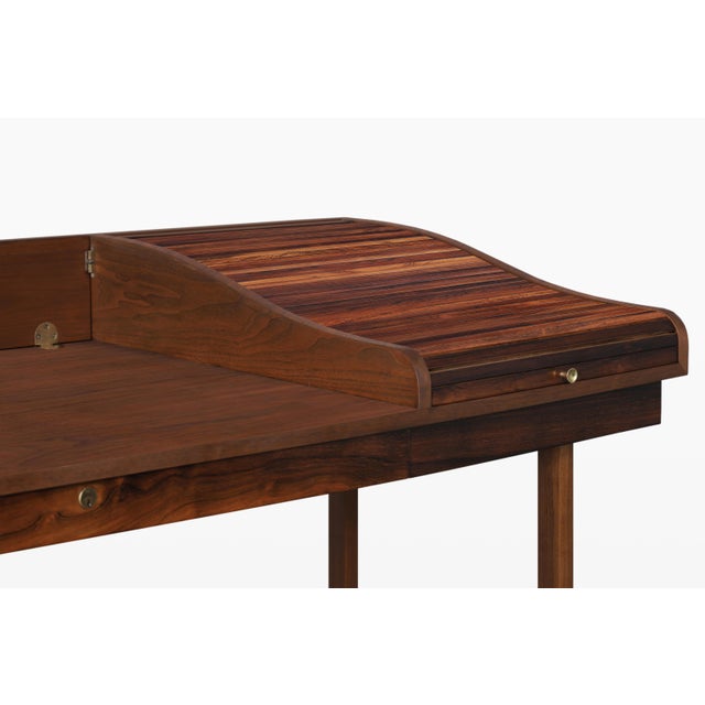 Dunbar Furniture Vintage Rosewood Tambour Door Desk by Edward Wormley for Dunbar, 1950s For Sale - Image 4 of 15