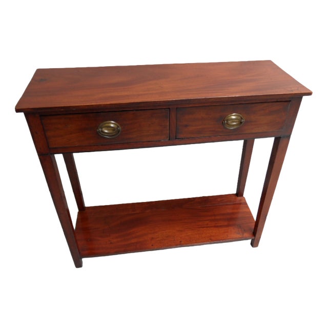 Antique Mahogany Side Table with Drawers For Sale