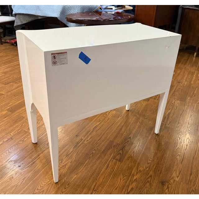 White Serpentine Two Drawer Accent Chest For Sale - Image 10 of 15