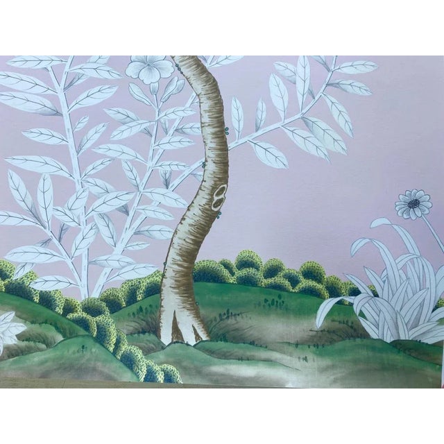 24" *53"/Panel, a Set of 2 Panels Pink Chinoiserie Printed Wallpaper Panels, For Sale - Image 4 of 7