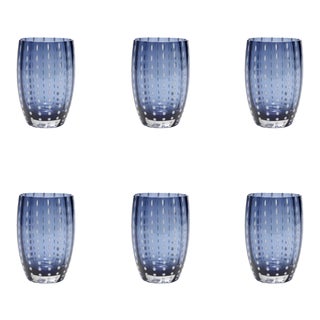 Perle Tumbler in Blue & Grey - Set of 6 For Sale
