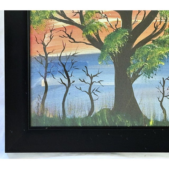 Original Signed and Framed Primitive Outsider Art Acrylic Painting on Canvas For Sale - Image 4 of 12