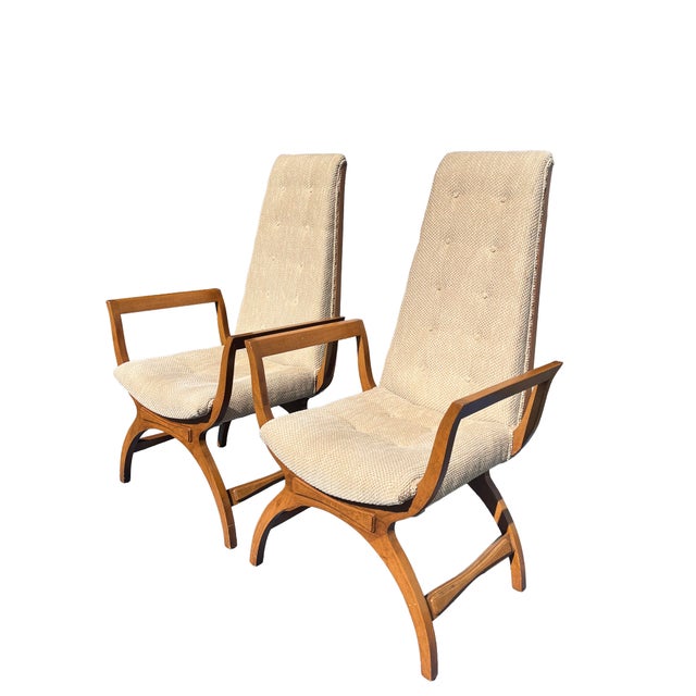 Wood Vintage Mid Century Modern Pair Accent or Side Chairs in Adrian Pearsall Style For Sale - Image 7 of 11