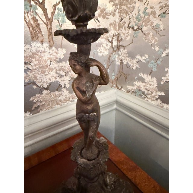 Pair of }Italian Renaissance-Revival Bronze Candlesticks For Sale - Image 9 of 15