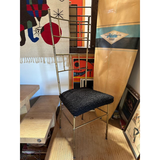 Hollywood Regency Mid 20th Century Italian Faux Bamboo Gold Gilt Chiavari Style Chairs - Set of 2 For Sale - Image 3 of 8