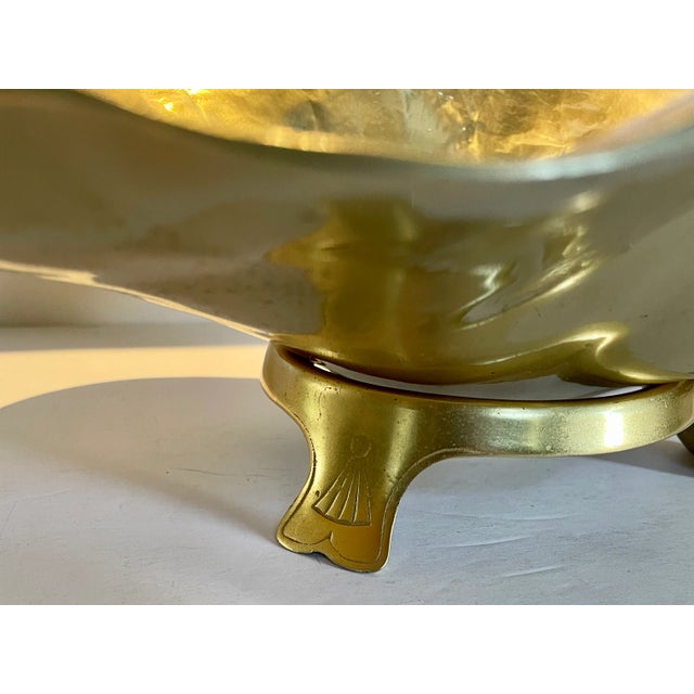 Oskar j.w. Hansen Large Lotus Leaf Bowl for Harvin 1948 With Original Stand For Sale In Los Angeles - Image 6 of 10