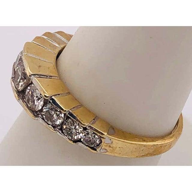 2010s 14 Karat Yellow Gold and Graduating Nine Diamond Anniversary Ring 1.00 TDW, Size 7 For Sale - Image 5 of 11