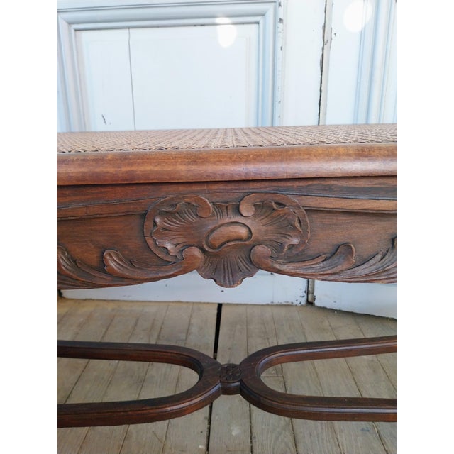 Louis XV Style Bench with Cross-Braced Design, 1890s For Sale - Image 16 of 17