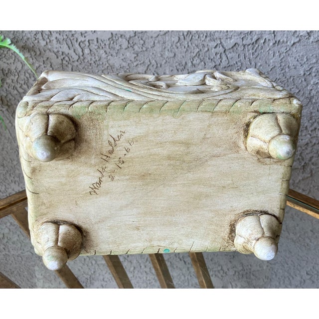 Circa 1960 Neoclassic-Style Ceramic Bisque Acanthus Leaf Lidded Centerpiece Box For Sale - Image 12 of 18