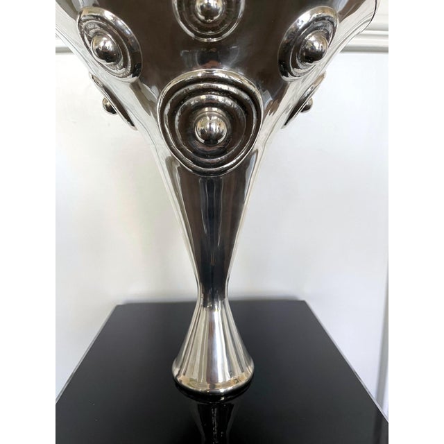 Large and Stunning Sculptural Silver Vessel Graziella Laffi For Sale - Image 18 of 18