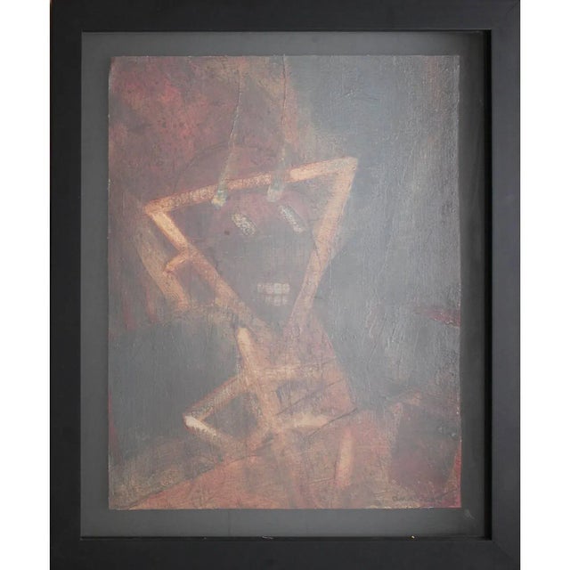 2000 - 2009 Dan Allison Red and Yellow Triangular Abstract Painting 2004 For Sale - Image 5 of 5