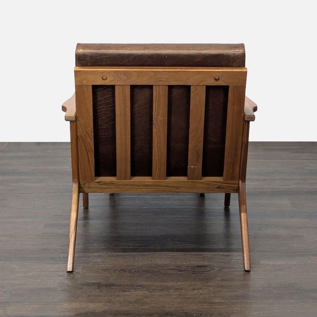 2010s Crate & Barrel Mid-Century Lounge Chair and Ottoman Set For Sale - Image 5 of 10