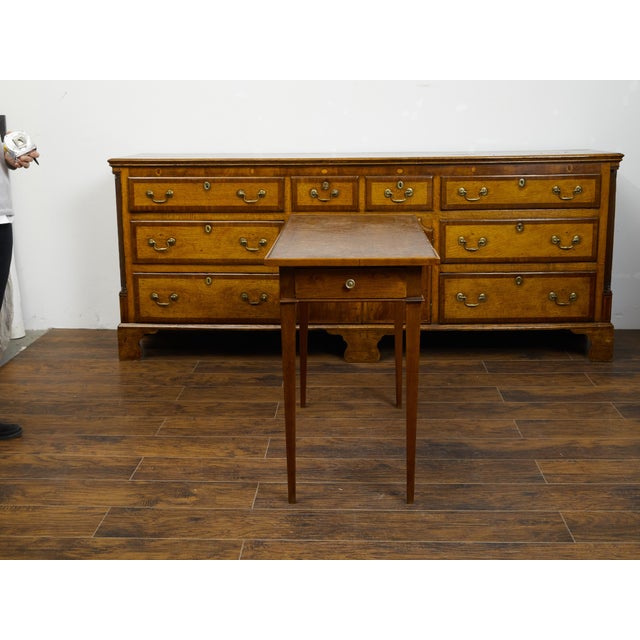 French Restauration Period 1820s Side Table with Leather Top and Lateral Drawer For Sale In Atlanta - Image 6 of 10
