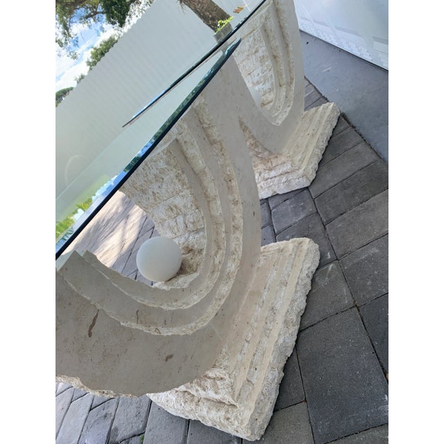 Vintage Postmodern Tessellated Mactan Stone/Travertine Side Tables Attributed to Magnussen Ponte - Set of 2 For Sale - Image 11 of 15