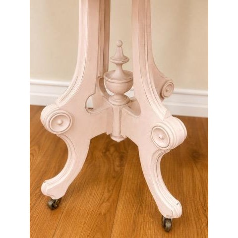 Late 20th Century French Provincial Style Pedestal Side Table With Stone Top For Sale In Las Vegas - Image 6 of 6
