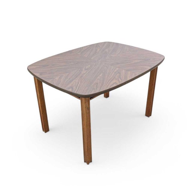 Mid-Century Modern Mid-Century Modern Walnut-Look Laminate Dining Table For Sale - Image 3 of 16