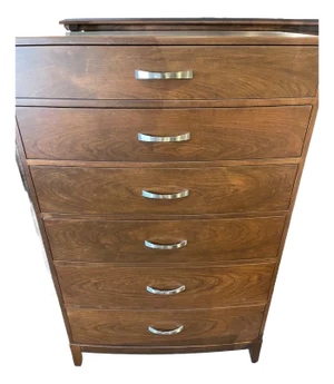 Solid Cherry Chest of Drawers Featuring a Bow Front, Crafted in Pennsylvania.