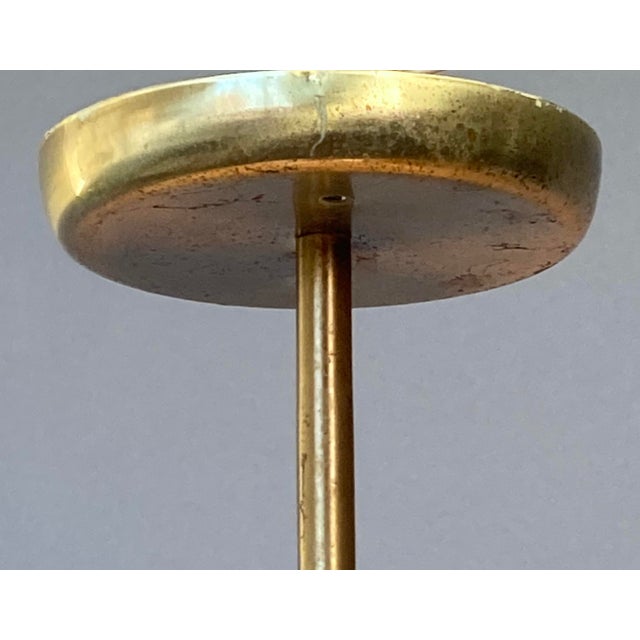 Gold 1950s Mid-Century Modern Lighting Extravaganza Chandelier With Glass Shade For Sale - Image 8 of 8