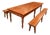 Louis Philippe Farmhouse Pitchpin Table and Benches, 1950s, Set of 3 For Sale