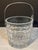 Vintage Slovenia Crystal Window Pane Pattern Ice Bucket Nickel Metal Handle For Sale - Image 10 of 11