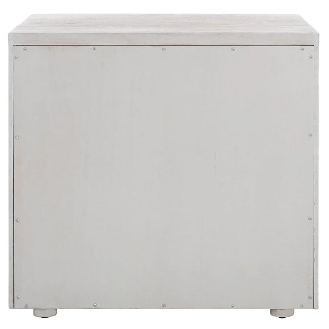 Light Gray Rosey 3 Drawer Wood Nightstand - Light Grey For Sale - Image 8 of 11