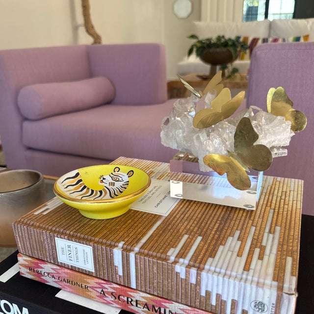 Brass Butterfly and Quartz Object For Sale - Image 10 of 12