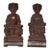 Antique Chinese Emperor and Empress Wooden Statues For Sale