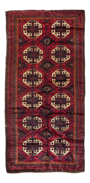 1940s Caucasian Burgundy Geometric Tribal Kazak Rug