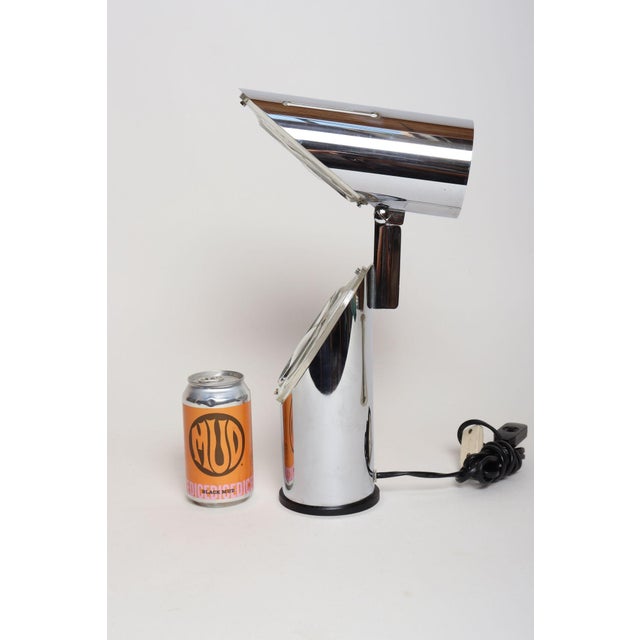 Vintage Italian Chrome and Glass Collapsible Table Lamp by Oscar Torlasco For Sale - Image 10 of 18