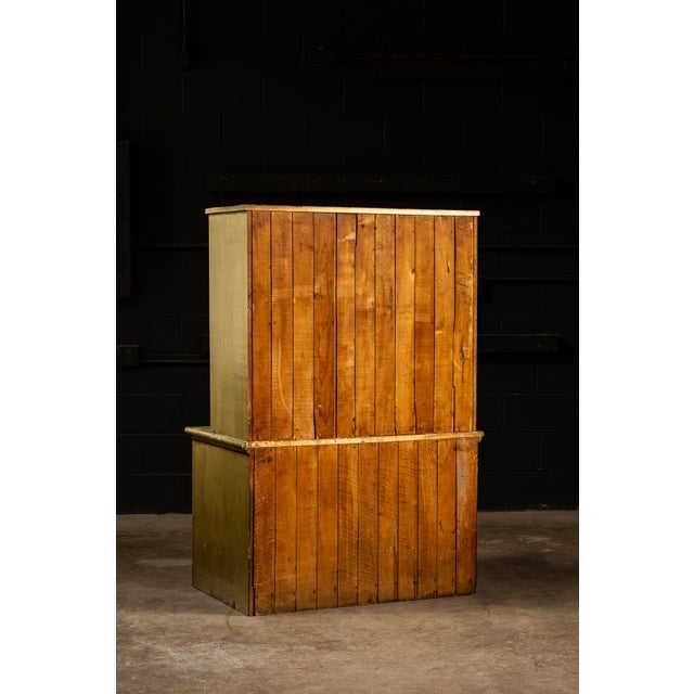 Antique Wooden Document Cabinet in Green For Sale In Chicago - Image 6 of 8